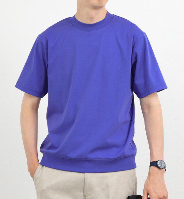 NOLLEY'S goodman「《ビジカジ対応》超長綿ハイゲージポンチ クルーネックドレスTシャツ」|Tシャツ・カットソー|ブルー系その他