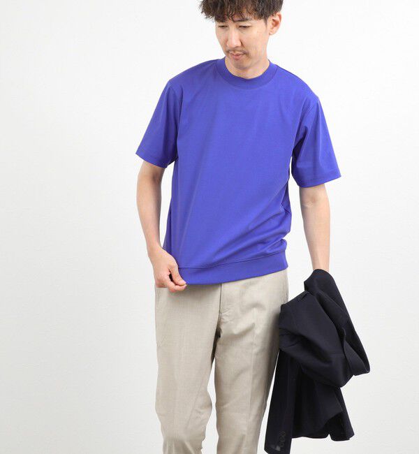 NOLLEY'S goodman「《ビジカジ対応》超長綿ハイゲージポンチ クルーネックドレスTシャツ」|Tシャツ・カットソー|
