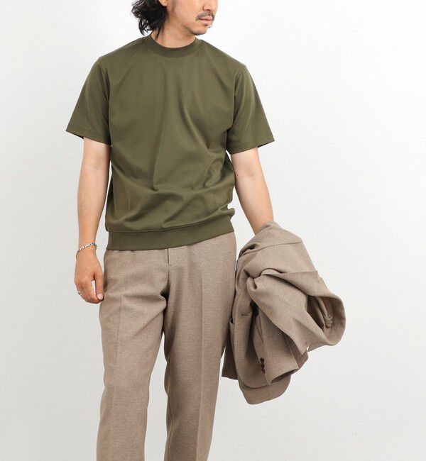 NOLLEY'S goodman「《ビジカジ対応》超長綿ハイゲージポンチ クルーネックドレスTシャツ」|Tシャツ・カットソー|