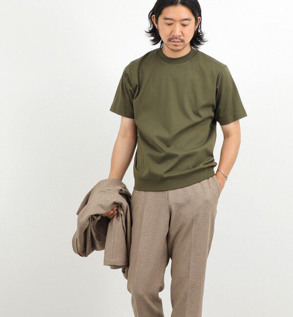 NOLLEY'S goodman「《ビジカジ対応》超長綿ハイゲージポンチ クルーネックドレスTシャツ」|Tシャツ・カットソー|