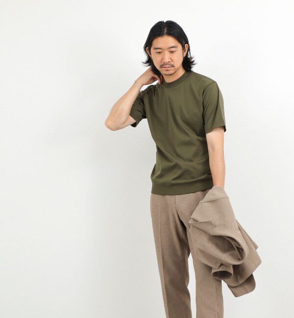 NOLLEY'S goodman「《ビジカジ対応》超長綿ハイゲージポンチ クルーネックドレスTシャツ」|Tシャツ・カットソー|