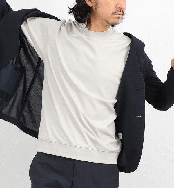 NOLLEY'S goodman「《ビジカジ対応》超長綿ハイゲージポンチ クルーネックドレスTシャツ」|Tシャツ・カットソー|ライトベージュ