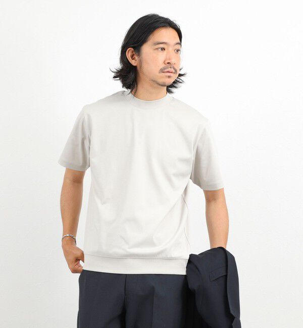 NOLLEY'S goodman「《ビジカジ対応》超長綿ハイゲージポンチ クルーネックドレスTシャツ」|Tシャツ・カットソー|