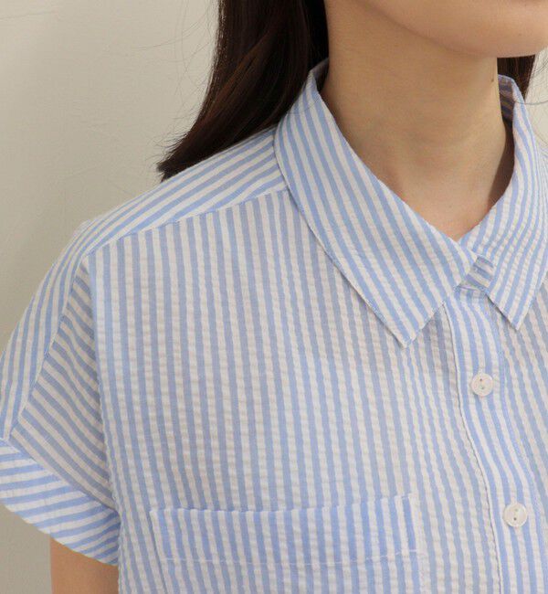 fredy emue「FR刺しゅうフレンチストライプシャツ」|シャツ・ブラウス|