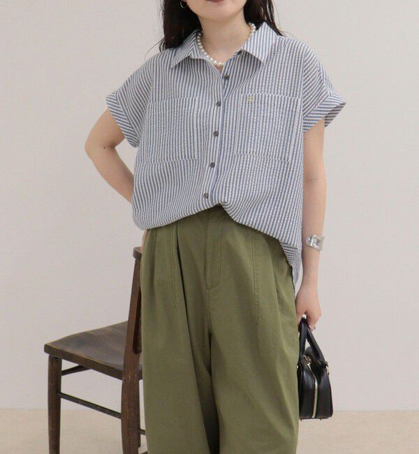 fredy emue「FR刺しゅうフレンチストライプシャツ」|シャツ・ブラウス|