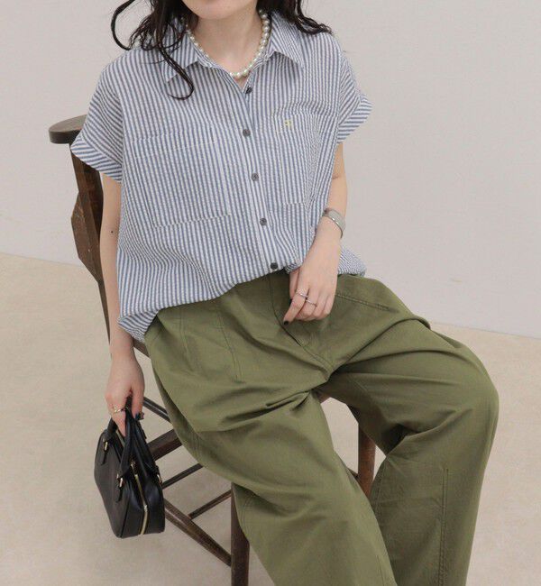 fredy emue「FR刺しゅうフレンチストライプシャツ」|シャツ・ブラウス|