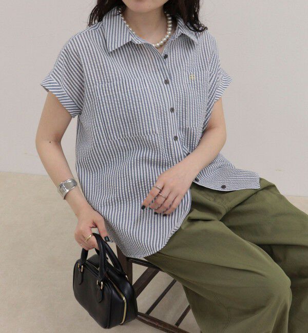 fredy emue「FR刺しゅうフレンチストライプシャツ」|シャツ・ブラウス|