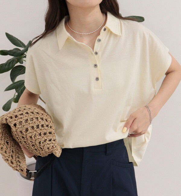 fredy emue「クロップドルーズポロ衿Tシャツ」|Tシャツ・カットソー|
