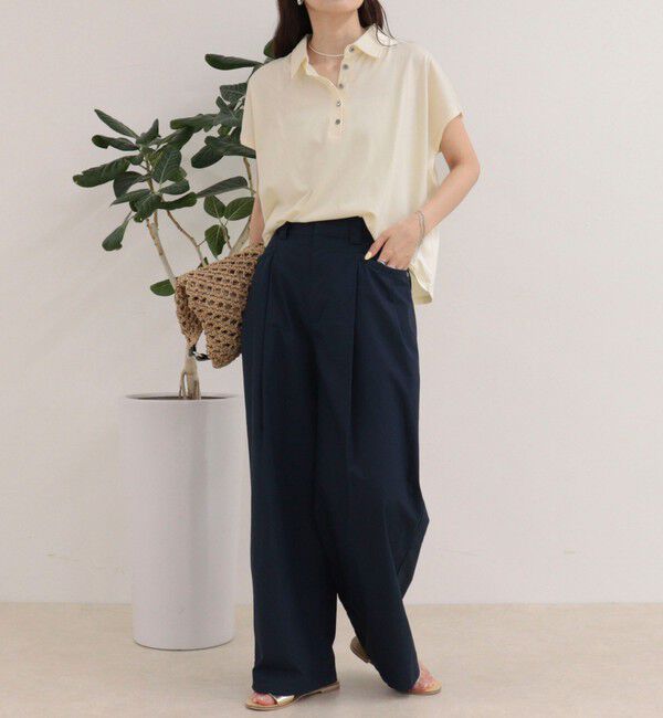 fredy emue「クロップドルーズポロ衿Tシャツ」|Tシャツ・カットソー|