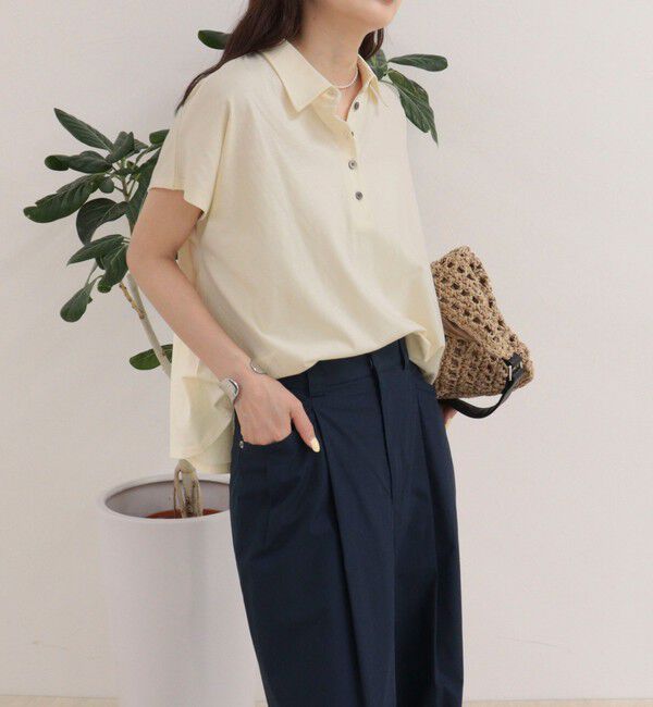 fredy emue「クロップドルーズポロ衿Tシャツ」|Tシャツ・カットソー|