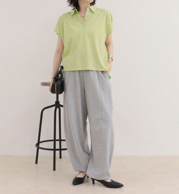fredy emue「クロップドルーズポロ衿Tシャツ」|Tシャツ・カットソー|