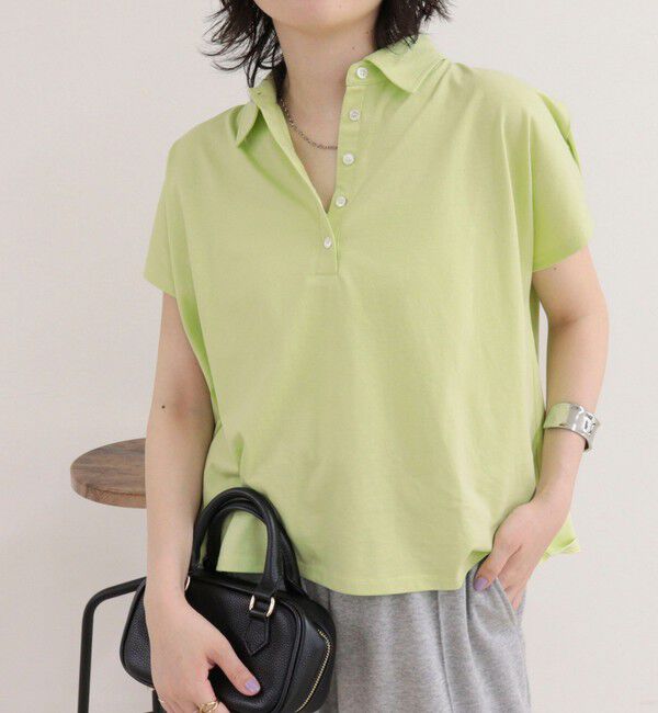fredy emue「クロップドルーズポロ衿Tシャツ」|Tシャツ・カットソー|