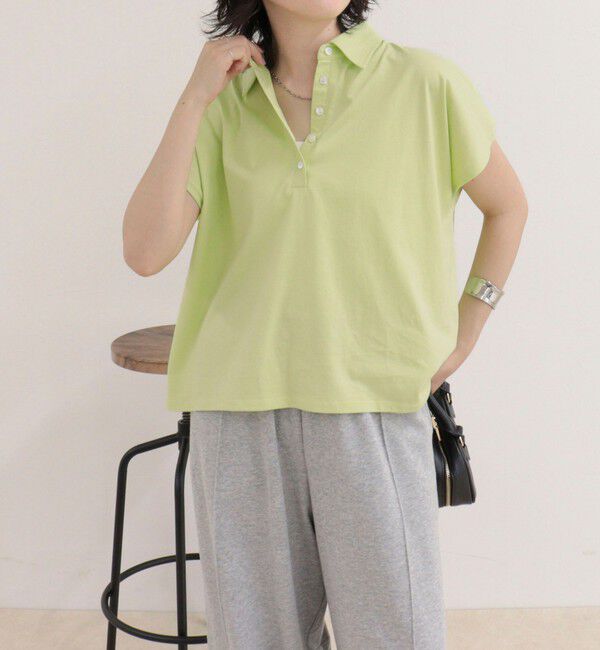 fredy emue「クロップドルーズポロ衿Tシャツ」|Tシャツ・カットソー|