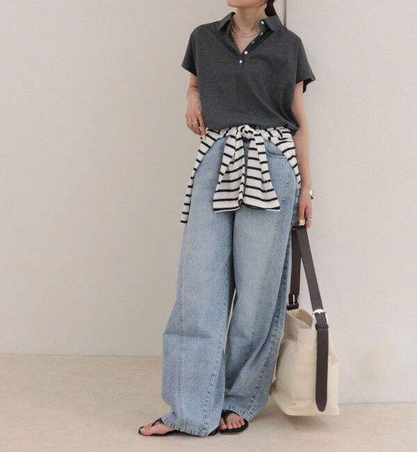 fredy emue「クロップドルーズポロ衿Tシャツ」|Tシャツ・カットソー|