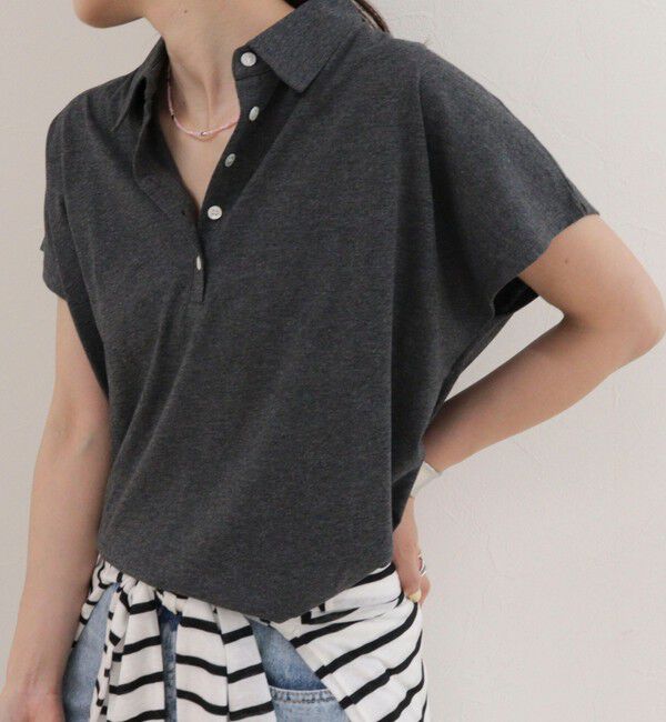fredy emue「クロップドルーズポロ衿Tシャツ」|Tシャツ・カットソー|