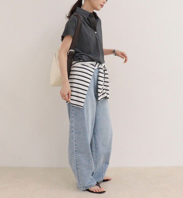 fredy emue「クロップドルーズポロ衿Tシャツ」|Tシャツ・カットソー|