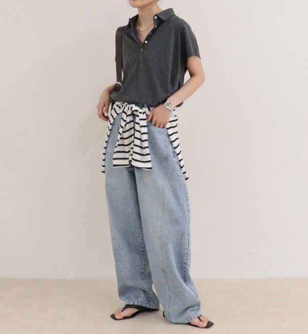 fredy emue「クロップドルーズポロ衿Tシャツ」|Tシャツ・カットソー|