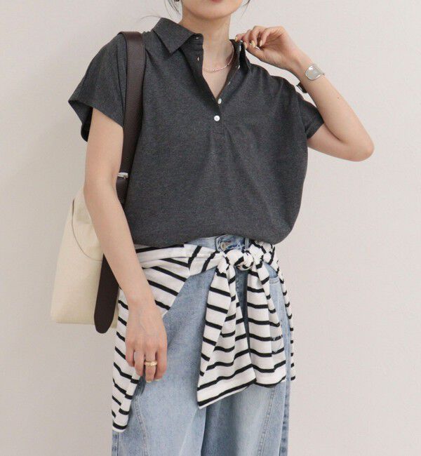 fredy emue「クロップドルーズポロ衿Tシャツ」|Tシャツ・カットソー|