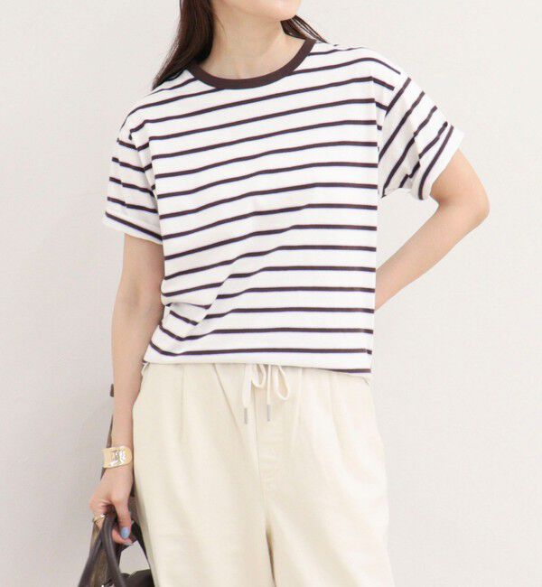 fredy emue「【汗ジミ軽減】ボーダーTシャツ」|Tシャツ・カットソー|