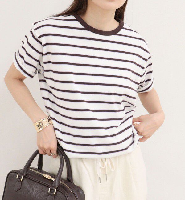 fredy emue「【汗ジミ軽減】ボーダーTシャツ」|Tシャツ・カットソー|