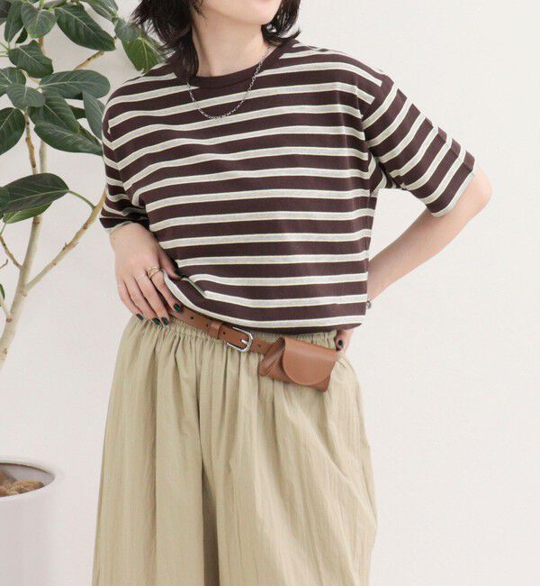fredy emue「【汗ジミ軽減】ボーダーTシャツ」|Tシャツ・カットソー|