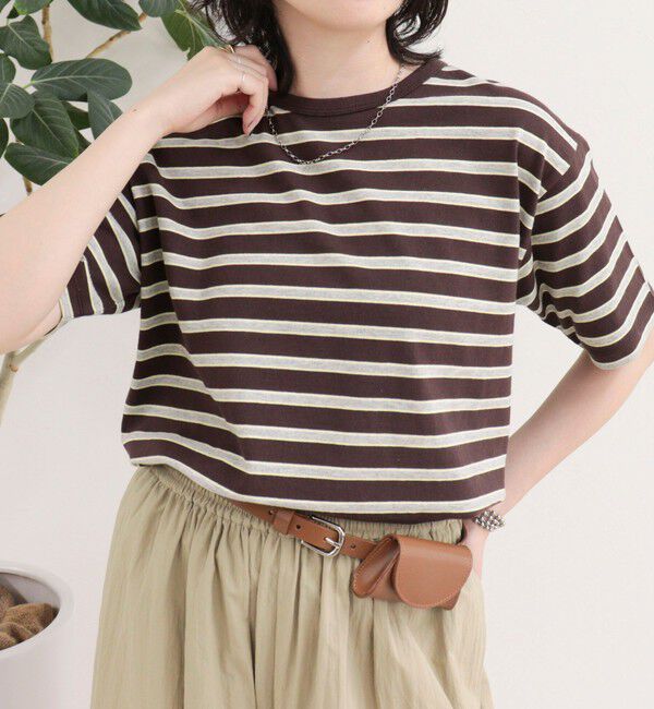 fredy emue「【汗ジミ軽減】ボーダーTシャツ」|Tシャツ・カットソー|