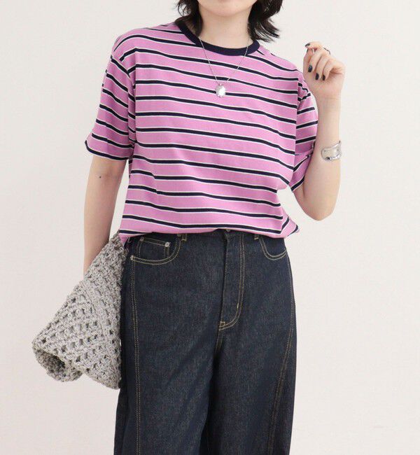 fredy emue「【汗ジミ軽減】ボーダーTシャツ」|Tシャツ・カットソー|