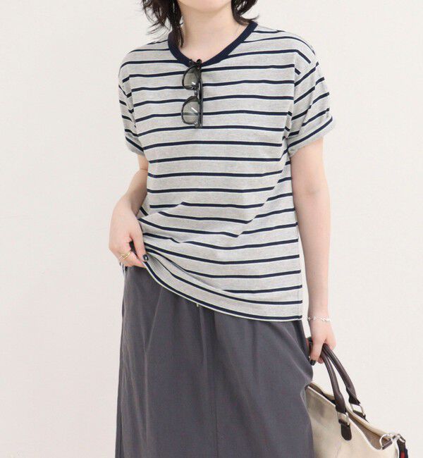 fredy emue「【汗ジミ軽減】ボーダーTシャツ」|Tシャツ・カットソー|