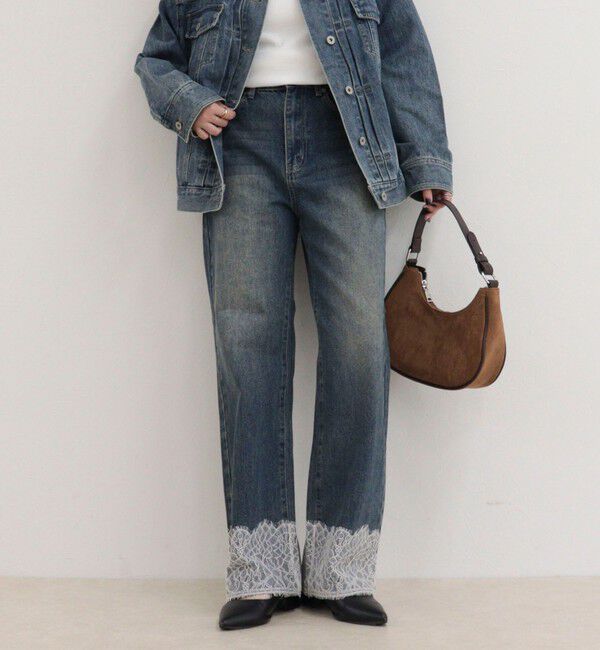 fredy emue「Dual Hem Lace Denim」|デニム|