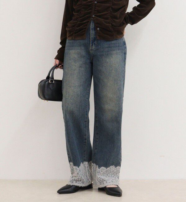 fredy emue「Dual Hem Lace Denim」|デニム|