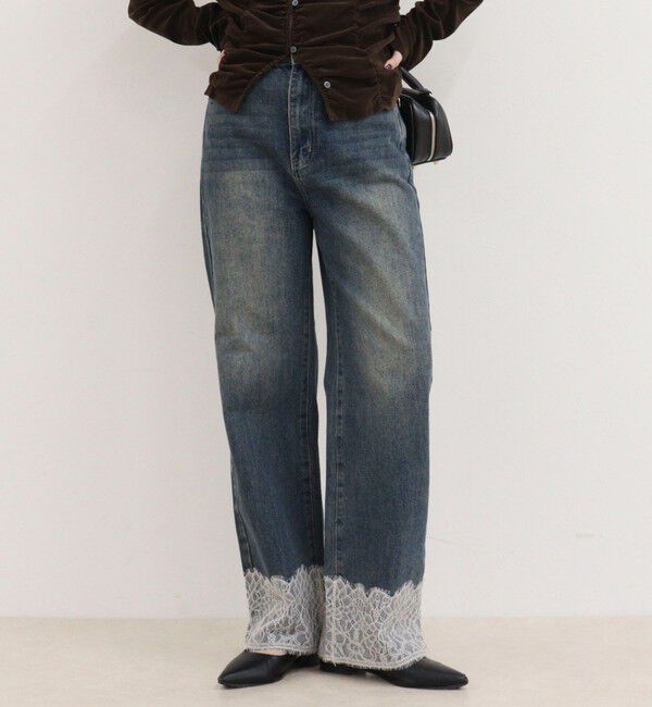 fredy emue「Dual Hem Lace Denim」|デニム|