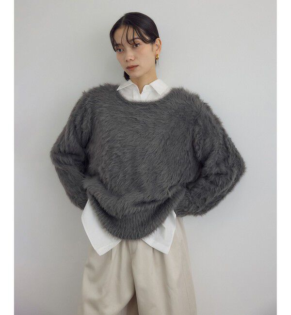 SALON adam et rope'「【WEB限定】ウォッシャブル前後2WAYシャギーニットプルオーバー」|ニット・セーター|