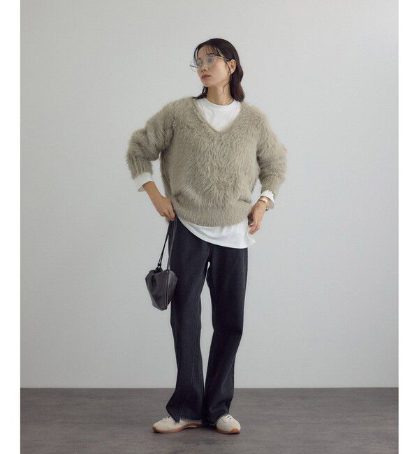SALON adam et rope'「【WEB限定】ウォッシャブル前後2WAYシャギーニットプルオーバー」|ニット・セーター|