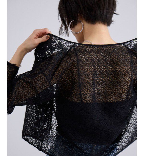 SALON adam et rope'「レースニットエンブロイダリーカーディガン」|カーディガン|