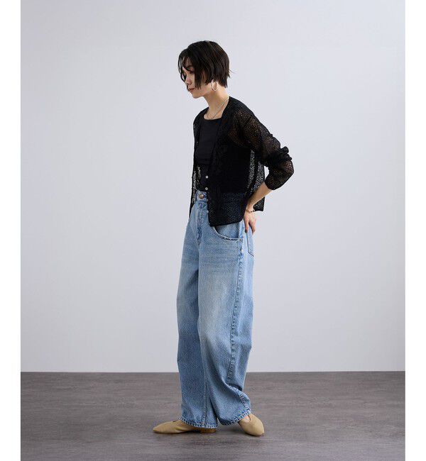 SALON adam et rope'「レースニットエンブロイダリーカーディガン」|カーディガン|