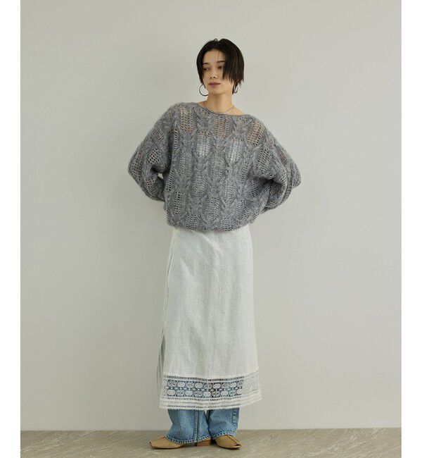 SALON adam et rope'「シアーモヘアケーブルプルオーバー」|ニット・セーター|