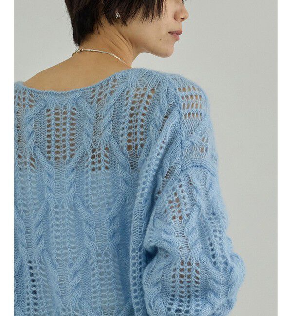 SALON adam et rope'「シアーモヘアケーブルプルオーバー」|ニット・セーター|