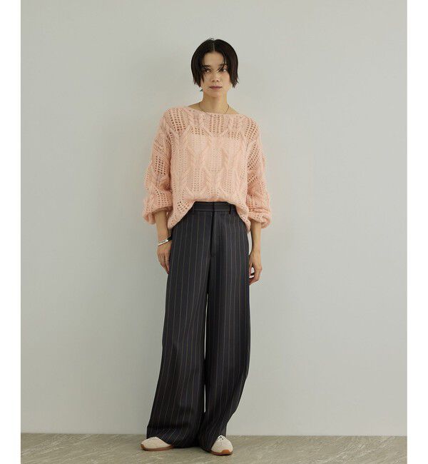 SALON adam et rope'「シアーモヘアケーブルプルオーバー」|ニット・セーター|