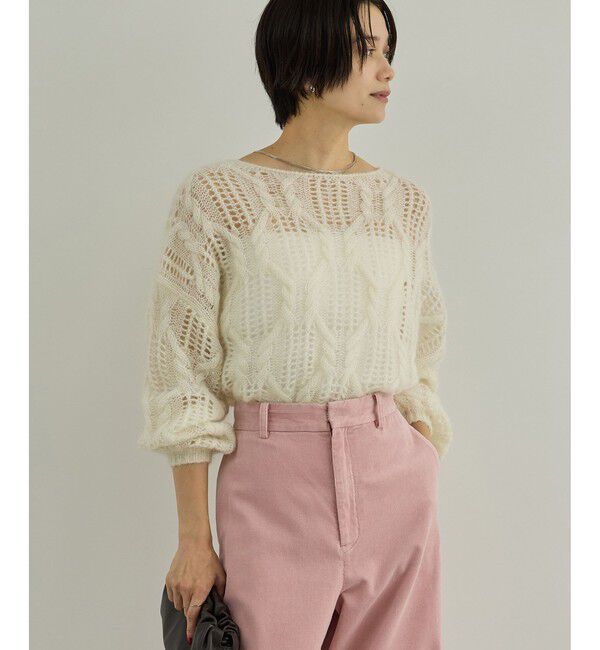 SALON adam et rope'「シアーモヘアケーブルプルオーバー」|ニット・セーター|