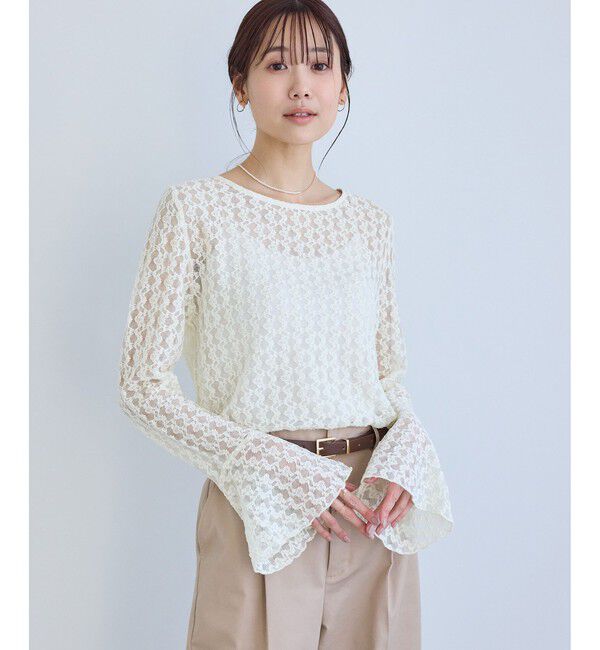 Rope&rsquo;Picnic「ベルスリーブレースカットトップス」|Tシャツ・カットソー|