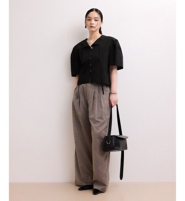 ADAM ET ROPE'「【WEB限定】タックスリーブブラウス」|シャツ・ブラウス|