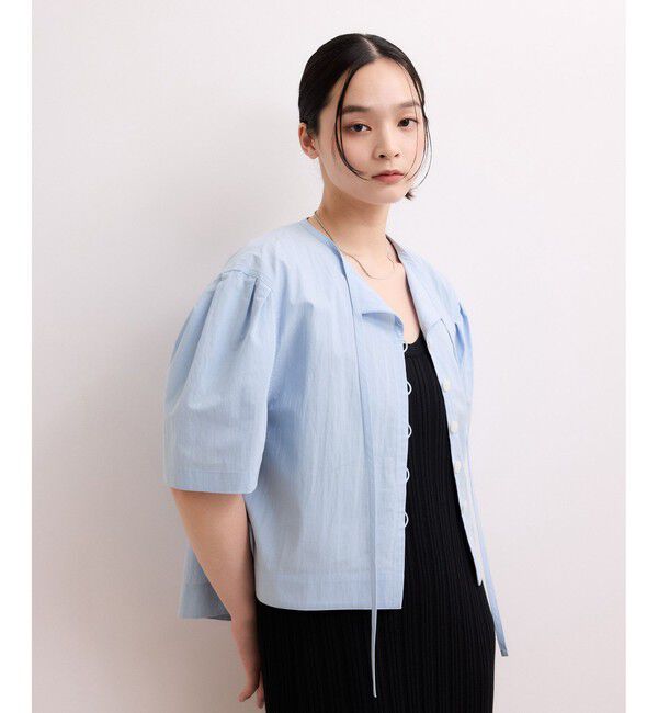 ADAM ET ROPE'「【WEB限定】タックスリーブブラウス」|シャツ・ブラウス|