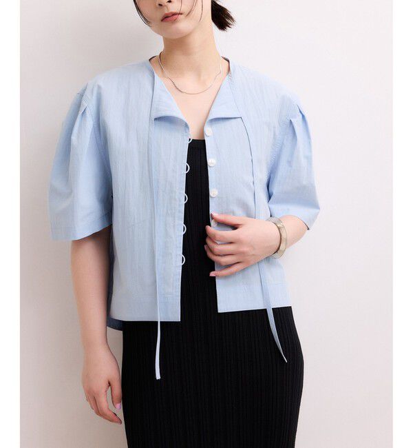 ADAM ET ROPE'「【WEB限定】タックスリーブブラウス」|シャツ・ブラウス|