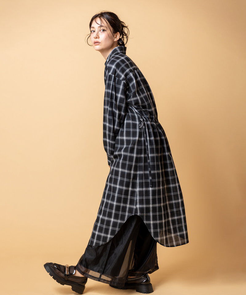  「2WAYチェックロングシャツブラウス」|シャツ・ブラウス|