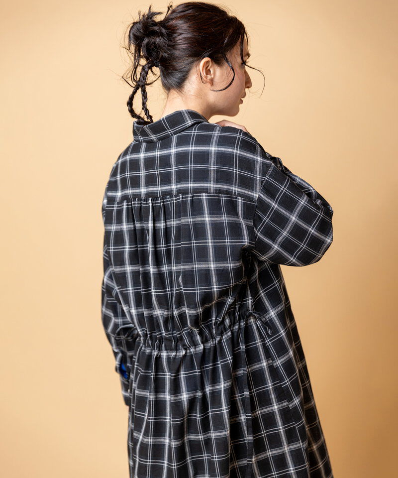  「2WAYチェックロングシャツブラウス」|シャツ・ブラウス|