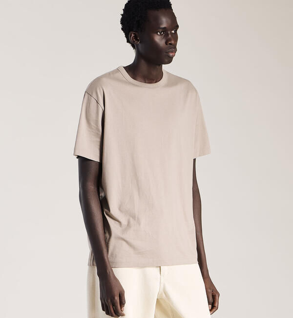 handvaerk「handvaerk | 60/2 クルーネック半袖Tシャツ SOLID MEN」|Tシャツ・カットソー|BROWN系1