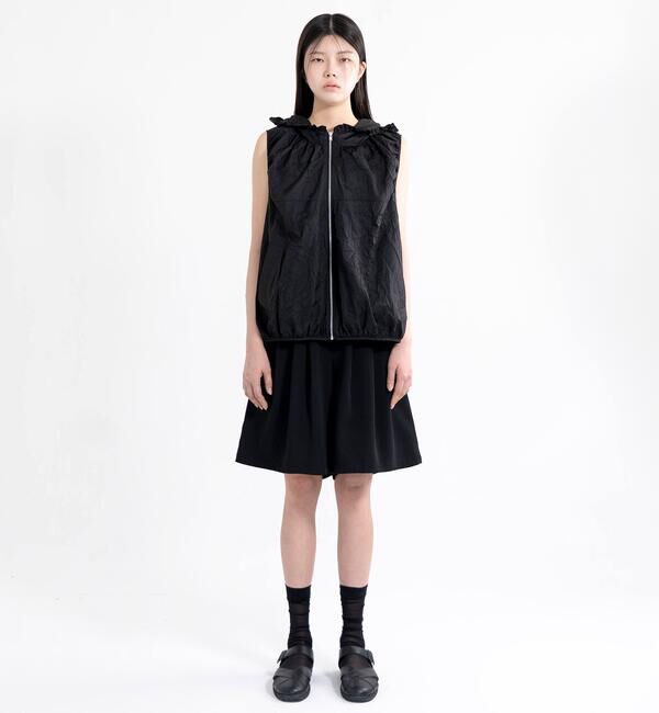  「eunoia | ナイロンシアー フードベスト WOMEN」|シャツ・ブラウス|BLACK