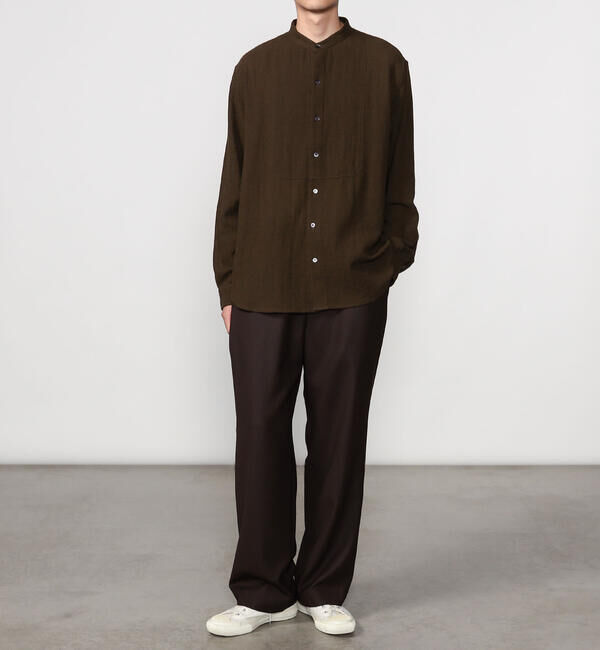  「INDIA INDUSTRY | コットンメッシュ バンドカラーブザムシャツ MEN」|シャツ・ブラウス|