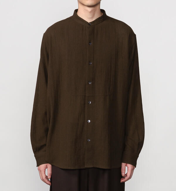  「INDIA INDUSTRY | コットンメッシュ バンドカラーブザムシャツ MEN」|シャツ・ブラウス|