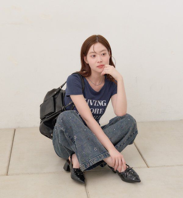  「【S.Mサイズ展開】ヴィンテージ加工ロゴTEE」|Tシャツ・カットソー|